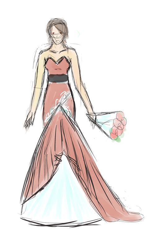 Giacinto Wedding Dress Sketch By Darkeninglight666 On
