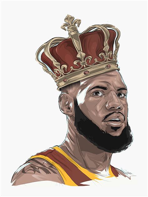 Lebron James The King Sticker For Sale By Lucaswilliams Redbubble
