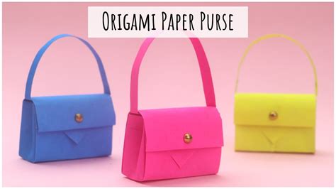 How To Make Origami Paper Handbag Paper Purse Youtube