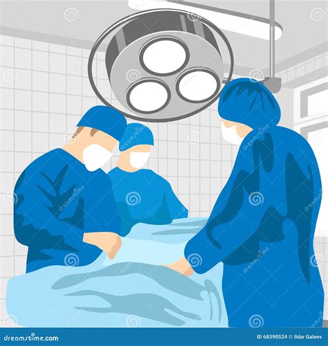 Surgeon Team At Work In Operating Room Stock Vector Illustration Of