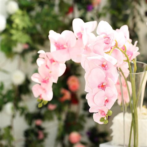 40 pink silk orchids stem artificial orchid flowers tableclothsfactory