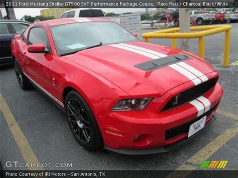 Race Red 2011 Ford Mustang Shelby Gt500 Svt Performance Package Coupe