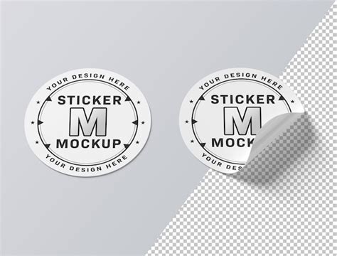 Premium Psd Cut Out Circular Sticker Mockup