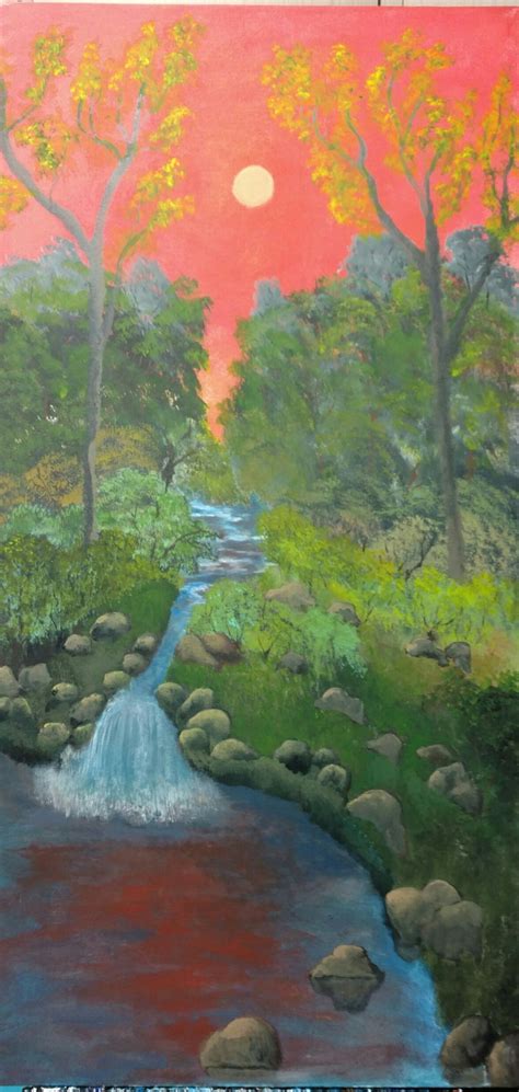 Paradise Morning Waterfall Art Art Painting