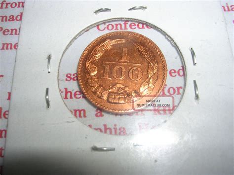 Unique 1861 Civil War Confederate One Cent 1 100 Copper Restrike