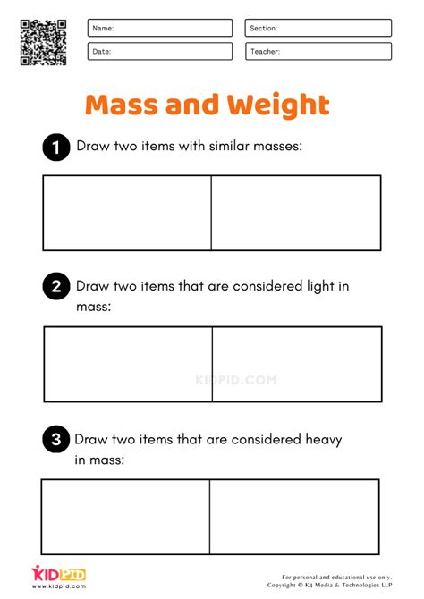 Mass And Weight Math Worksheets For Grade 1 Kidpid