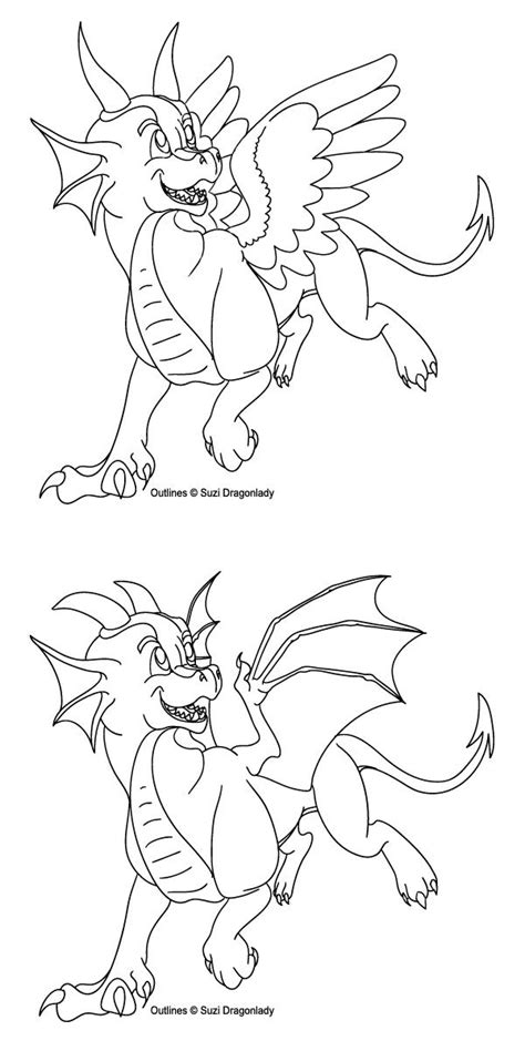 Cutie Dragon Outlines By Suzidragonlady On Deviantart