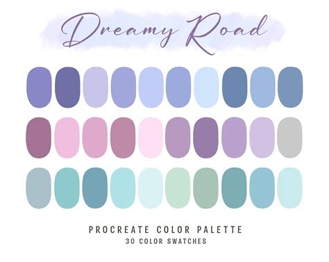 Dreamy Procreate Color Palette Pastel Procreate Swatches Etsy