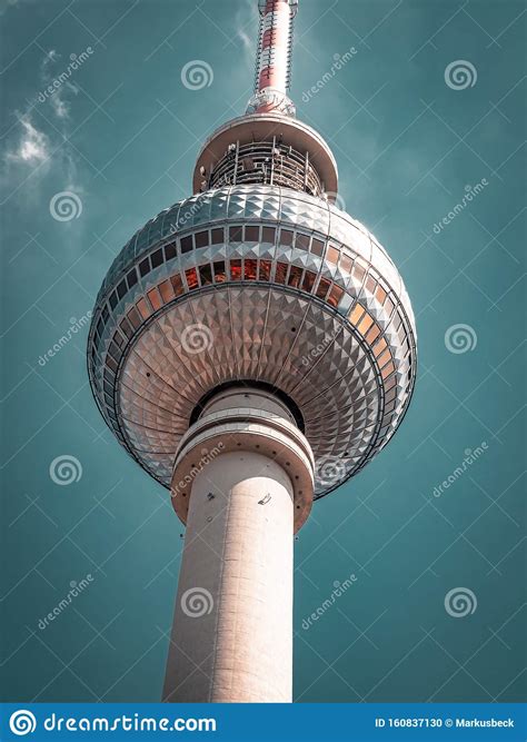 Berlin Television Tower Low Angle Editorial Image Image Of History