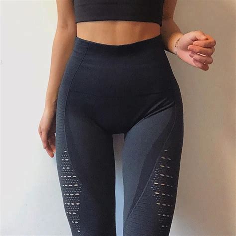 Running Girl Ombre Seamless Gym Leggings Power Stretch High Waisted
