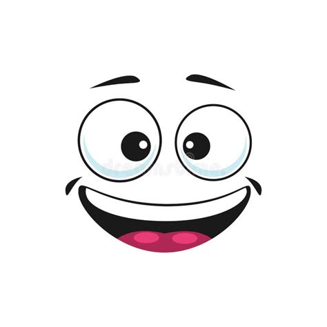 Happy Smiley With Open Mouth Isolated Emoticon Fun Stock Vector