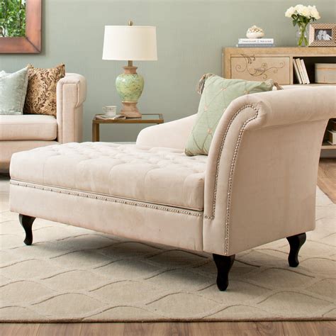 Storage Chaise Lounge Luxurious Tufted Classictraditional Style
