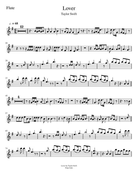 Flute Cafe Lover By Taylor Swift Flute Sheet Music