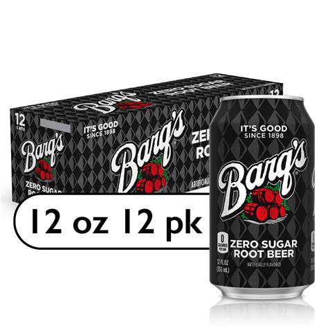 Barqs Zero Sugar Root Beer Soda Pop 12 Fl Oz 12 Pack Cans