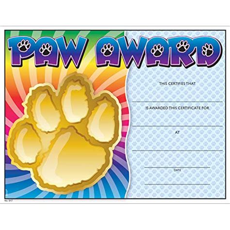Buy Jones School Supply Set Of 500 Paw Award Certificates Colorful Certificates Online At