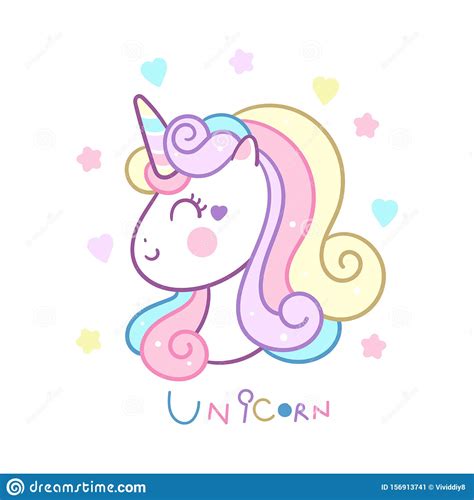 Cute Unicorn Head Vector Unicorn Icon Pony Cartoon Kawaii Animal