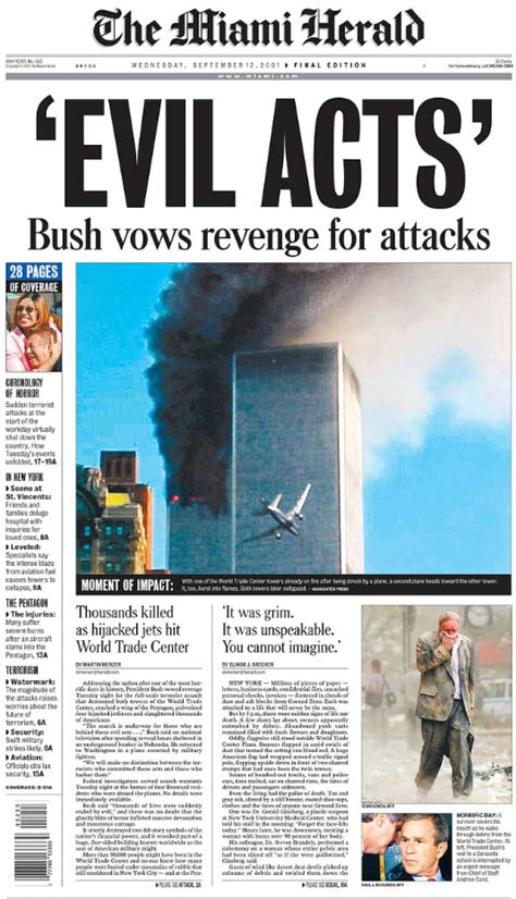 Photos Newspaper Front Pages Show Day After 911 Terror