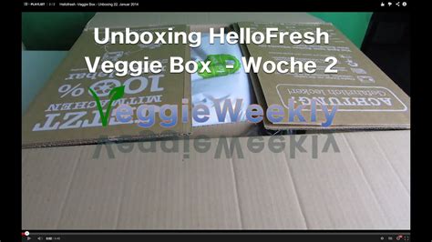 Hellofresh Veggie Box Unboxing 22 Januar 2014 Youtube