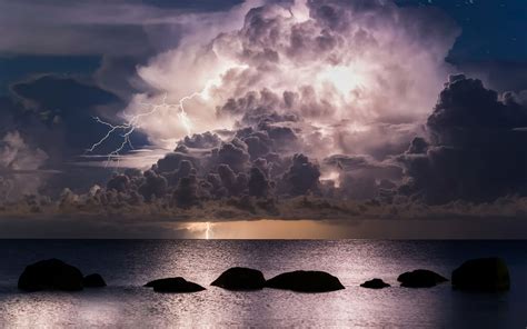 Lightnings In Thick Clouds Clouds Nature Wild Weather