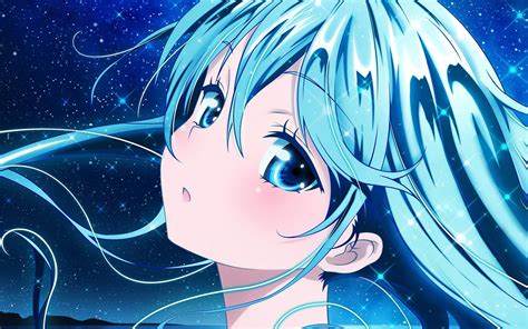 Wallpaper For Desktop Laptop At49 Anime Girl Blue Beautiful Arum Art