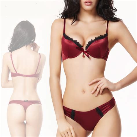 sexy bra and panty sets women bra set push up lingerie set silk underwear thong luxury bow pearl