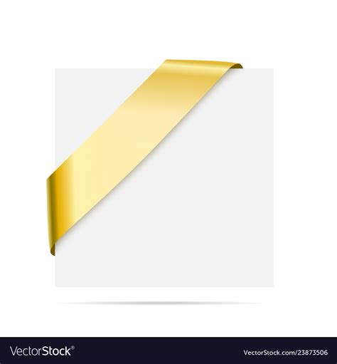 Golden Corner Ribbon Design Element Royalty Free Vector