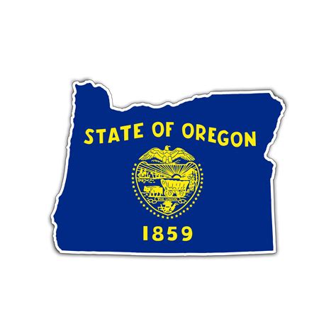 Oregon Flag Sticker Oregon Map Oregon Oregon State Flag