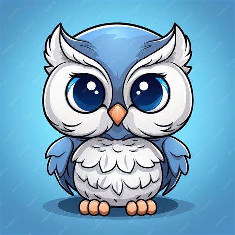 Premium Ai Image A Blue And White Owl With Blue Eyes And A Blue