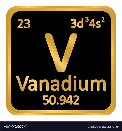 Periodic Table Element Vanadium Icon Royalty Free Vector