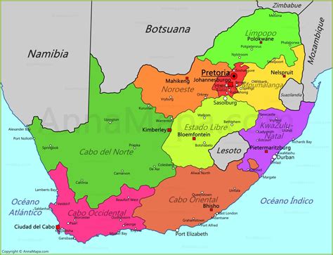 Mapa De Sudafrica Mapa