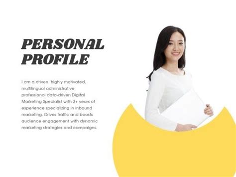 Customizable Yellow Resume Personal Profile Presentation Presentation 4