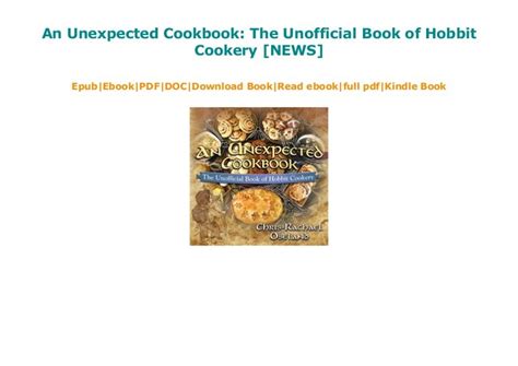 An Unexpected Cookbook The Unofficial Book Of Hobbit Cookery News