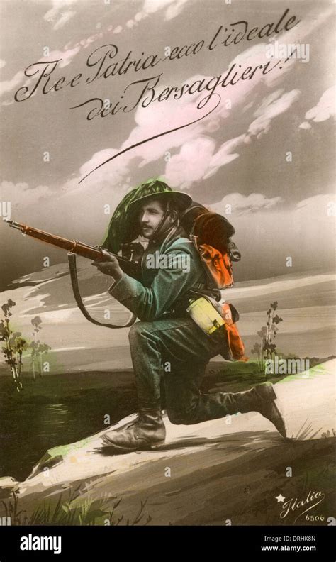 Italian Sharpshooter Bersaglieri World War One Era Stock Photo
