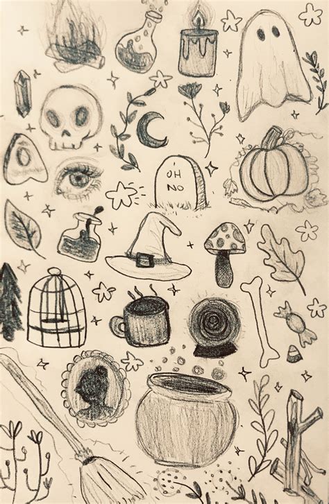 Halloween Doodles 🍂🧡 Sketchbook Art Inspiration Indie Drawings