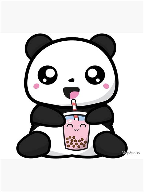 Panda Boba Kawaii Bubble Tea Premium Matte Vertical Poster