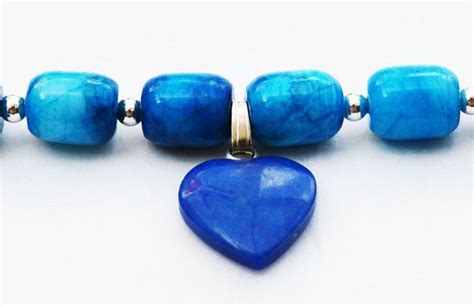 Turquoise Agate Heart Bracelet Silver Heart Bracelet Heart Bracelet