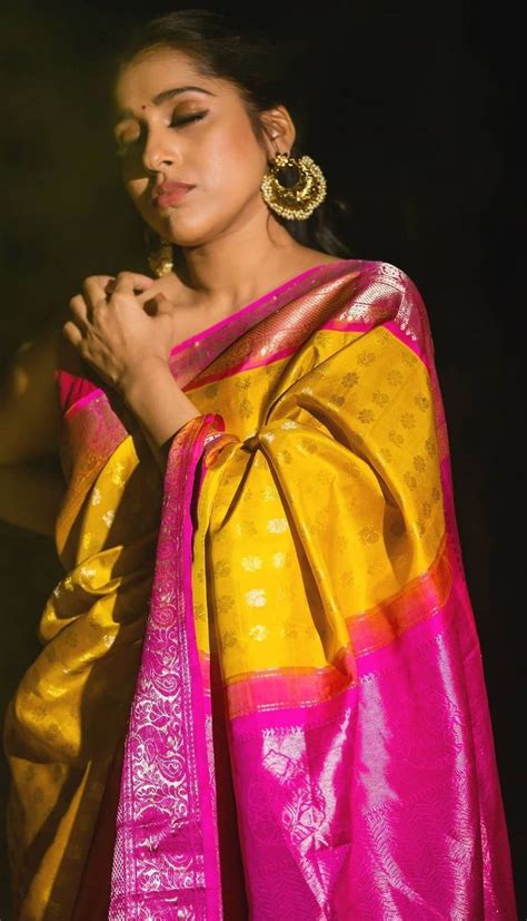 Rashmi Gautam Stuns In A Traditional Yellow Kanjeevaram Saree Fashionworldhub