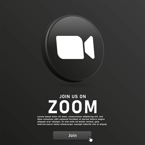 Premium Vector Join Us On Zoom Meeting 3d Icon For Social Media Icons