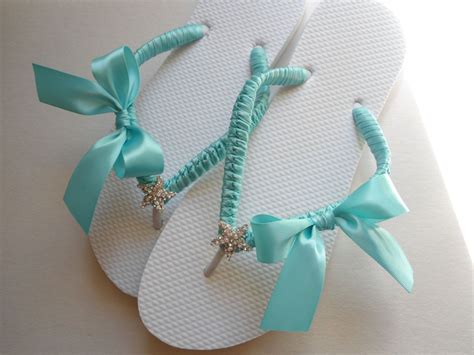 Blue Wedding Flip Flops Wedding Shoes Wedding Sandals