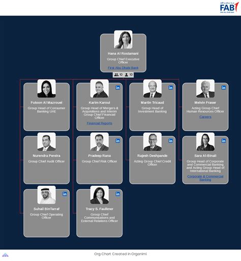 First Abu Dhabi Banks Organizational Structure Interactive Chart