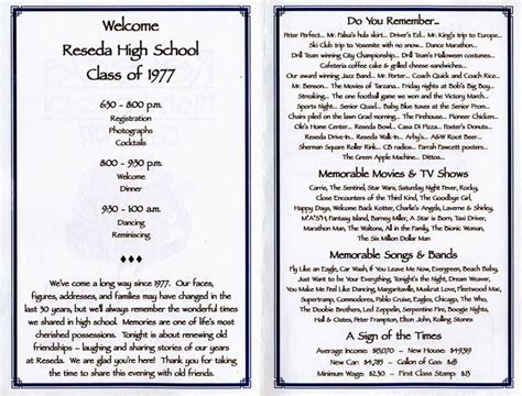 Image Result For 50th Class Reunion Program Brochure Class Reunion