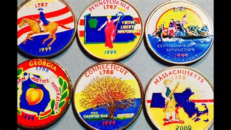 Painted State Quarter Set 1999 And 2000 Youtube