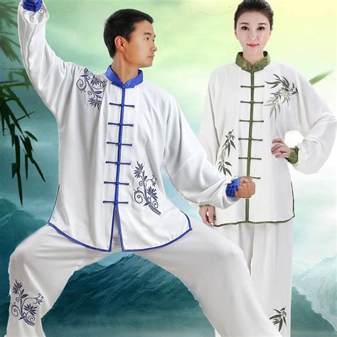 Embroidery Bamboo Women Chinese Kung Fu Clothing Long Sleeve Tai Chi Uniform Wushu Adults