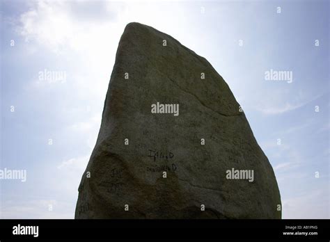 Top Of The Cloughmore Stone Silhouetted Stock Photo Alamy