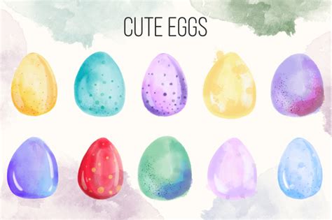 Watercolor Easter Eggs By Alina Sh Thehungryjpeg