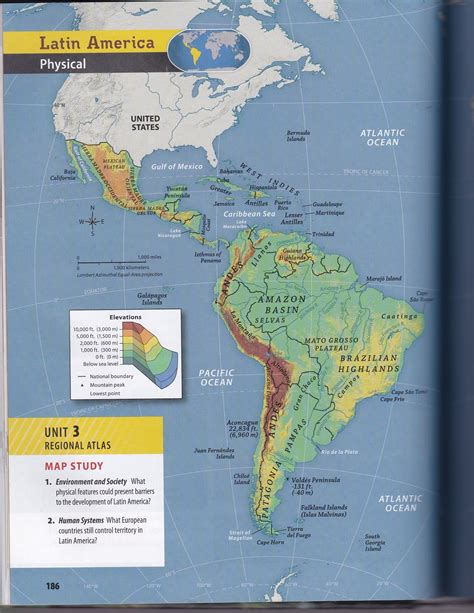 Physical Features Of Latin America Latin America Map North America Images