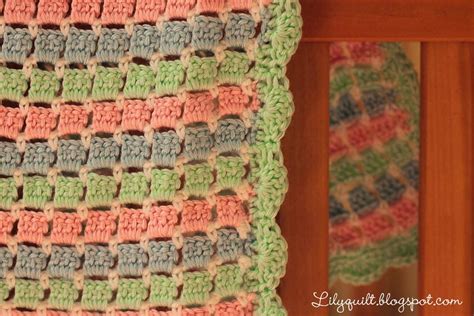 Blocking a finished crocheted blanket sets its shape and makes the stitches look more even. Lilyquilt: Crochet Block Stitch Baby Blanket