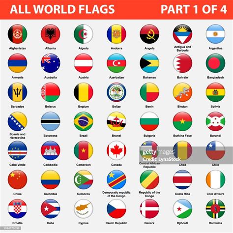 All World Flags In Alphabetical Order Part 1 Of 4 High Res Vector