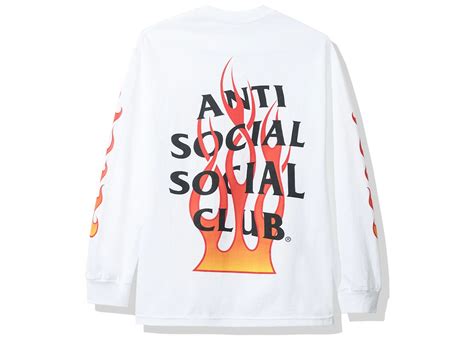 Anti Social Social Club Firebird Long Sleeve Tee Fw19 White Fw19 Gb