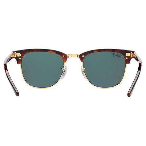 Ray Ban Rb3016 Men S Polarised Clubmaster Sunglasses Tortoise Dark Green At John Lewis And Partners